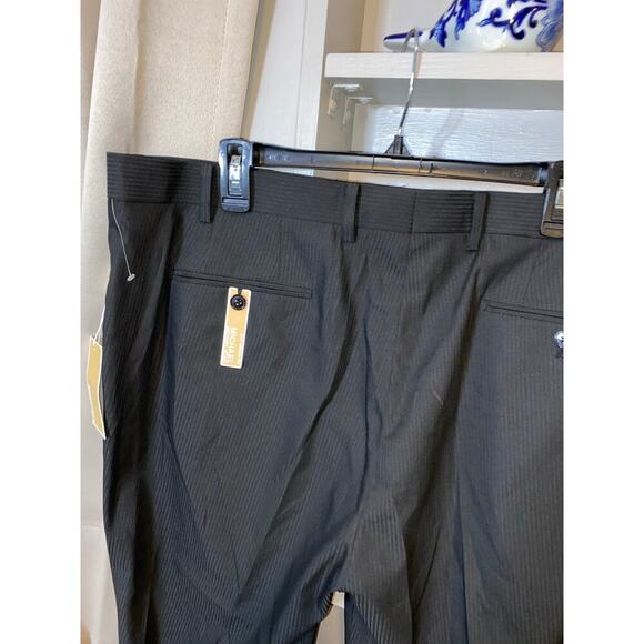 NWT MK MICHAEL Michael Kors size 40W X 30L Black Striped Men’s Dress Pants - Picture 6 of 9